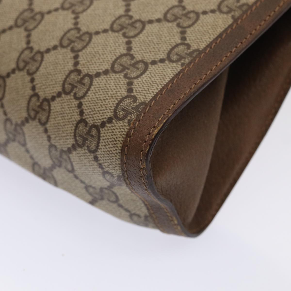 GUCCI GG Supreme Web Sherry Line Clutch Bag PVC Beige Red 89 01 033 ep4795