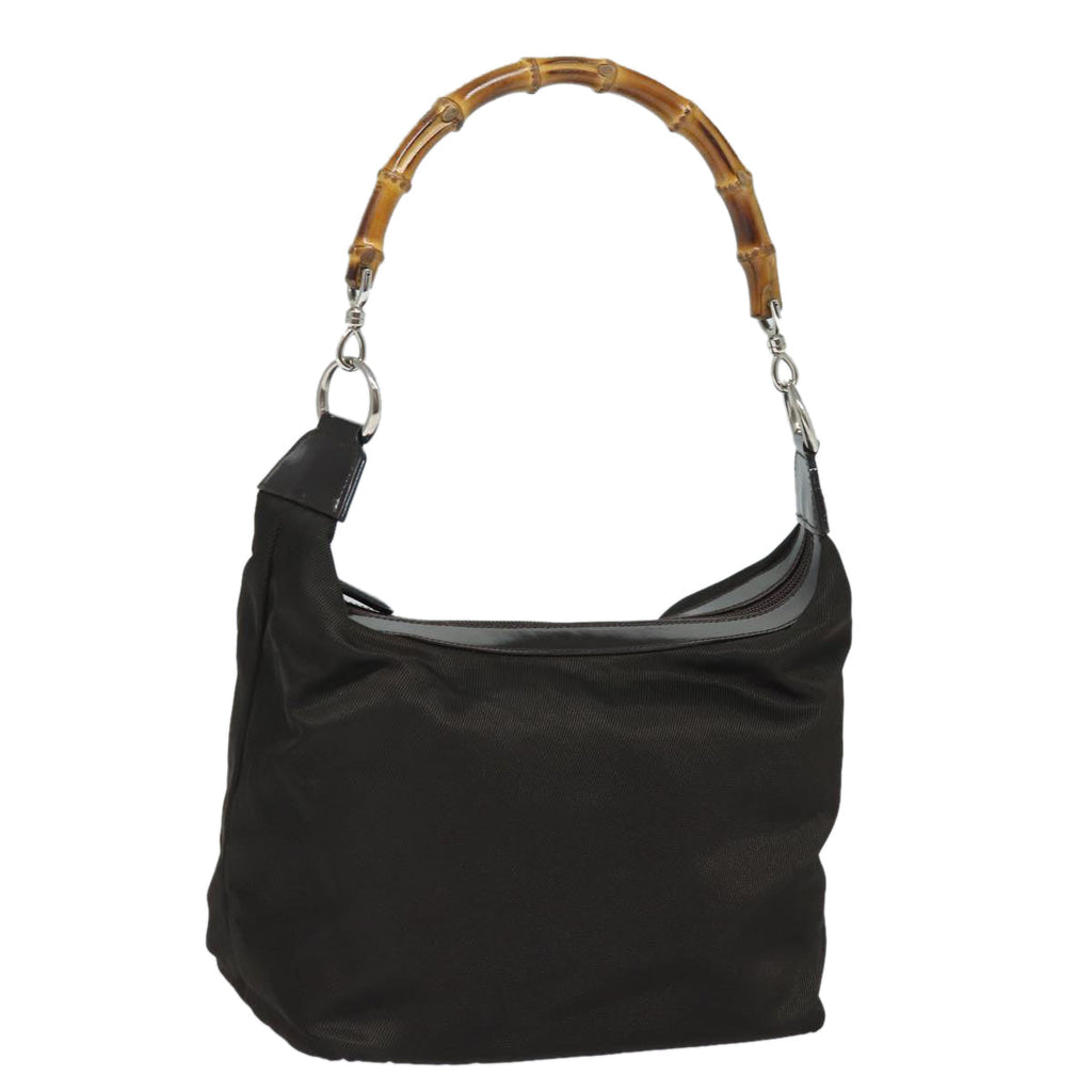 GUCCI Bamboo Hand Bag Nylon Khaki 000 1956 0531 ep4798