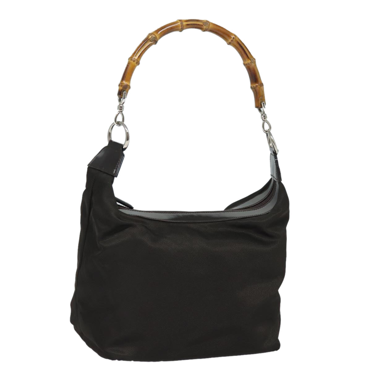 GUCCI Bamboo Hand Bag Nylon Khaki 000 1956 0531 ep4798