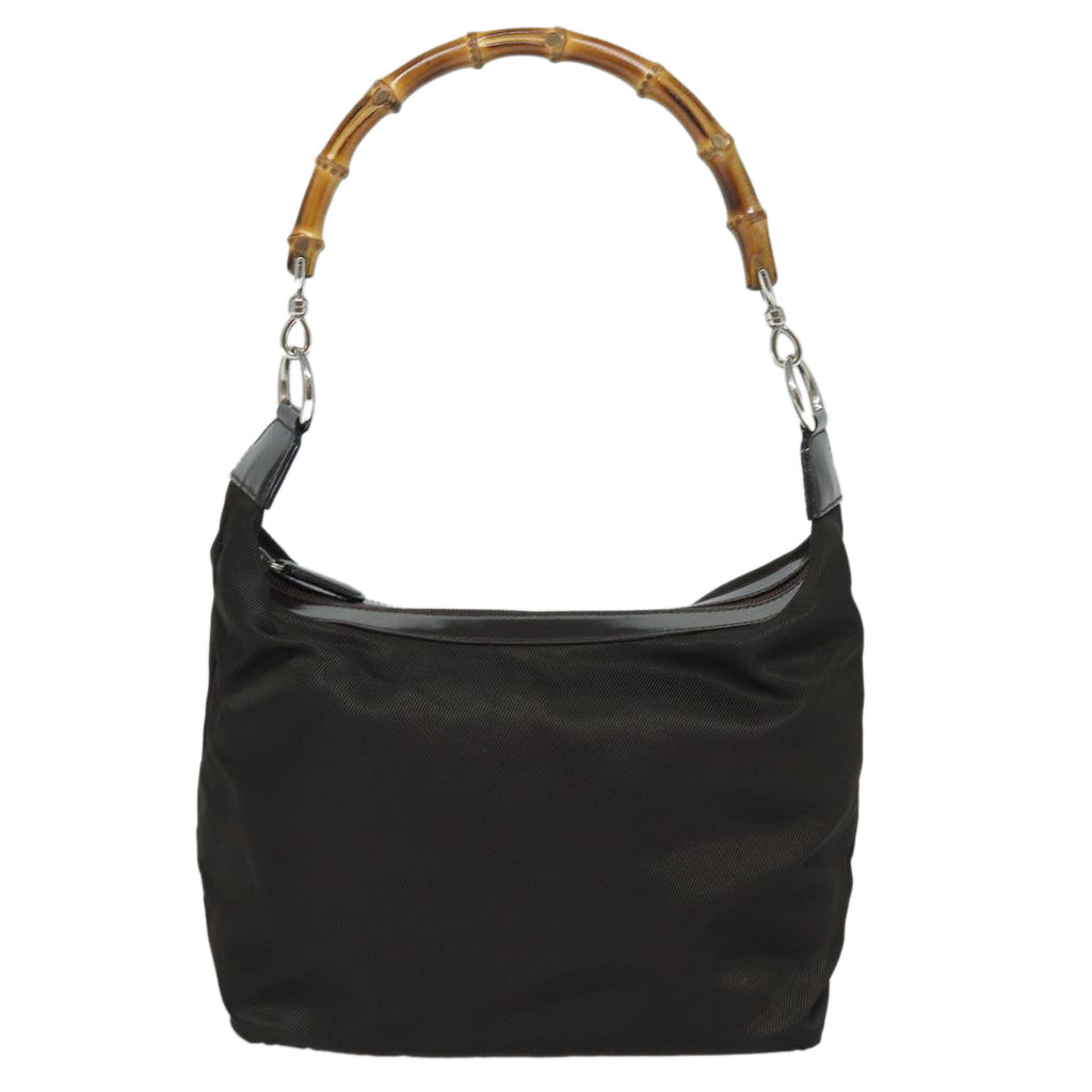 GUCCI Bamboo Hand Bag Nylon Khaki 000 1956 0531 ep4798