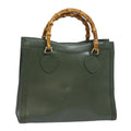 GUCCI Bamboo Tote Bag Leather Outlet Green 002 8260 2853 ep4802