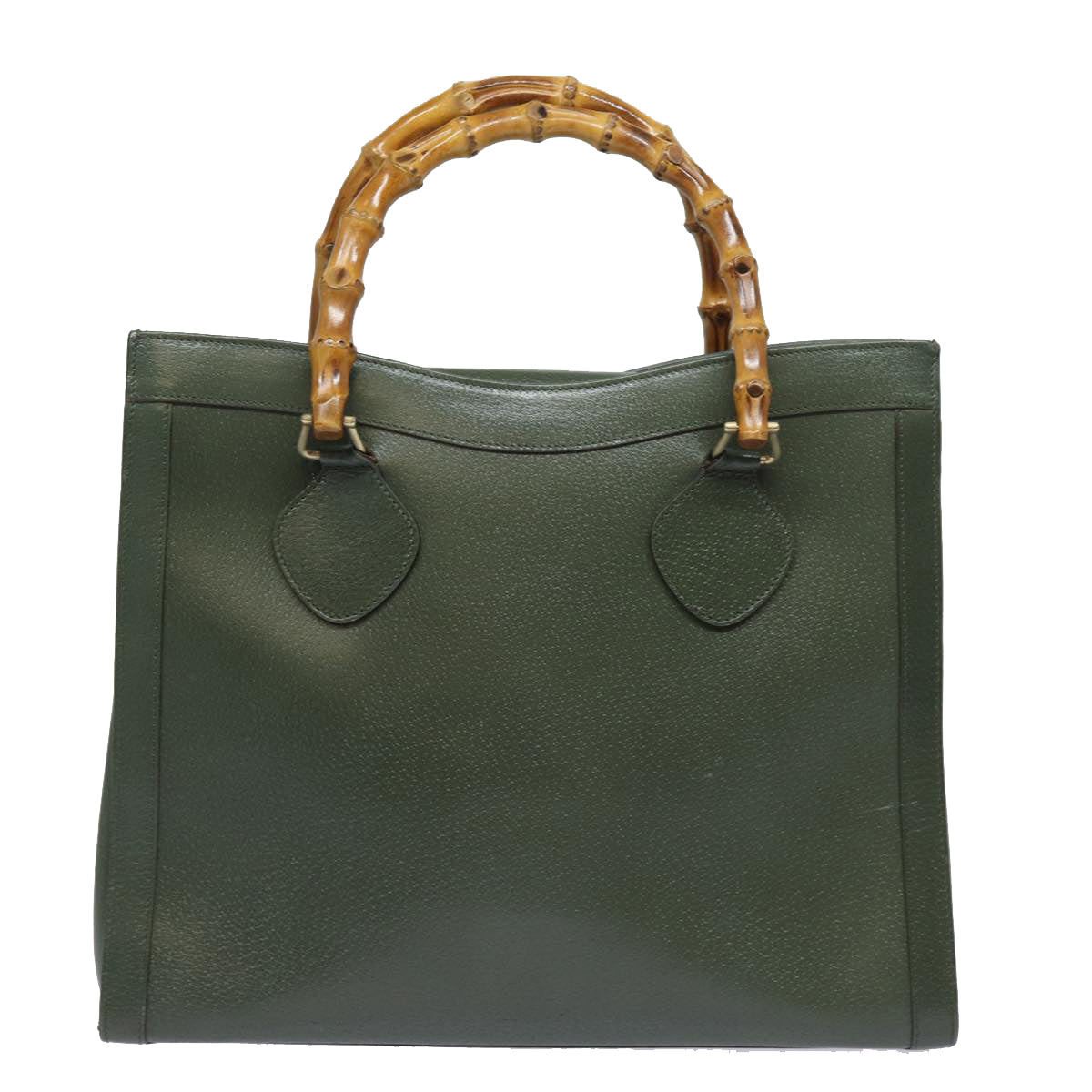 GUCCI Bamboo Tote Bag Leather Outlet Green 002 8260 2853 ep4802