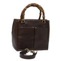 GUCCI Bamboo Hand Bag Leather 2way Brown 000 122 0316 ep4809