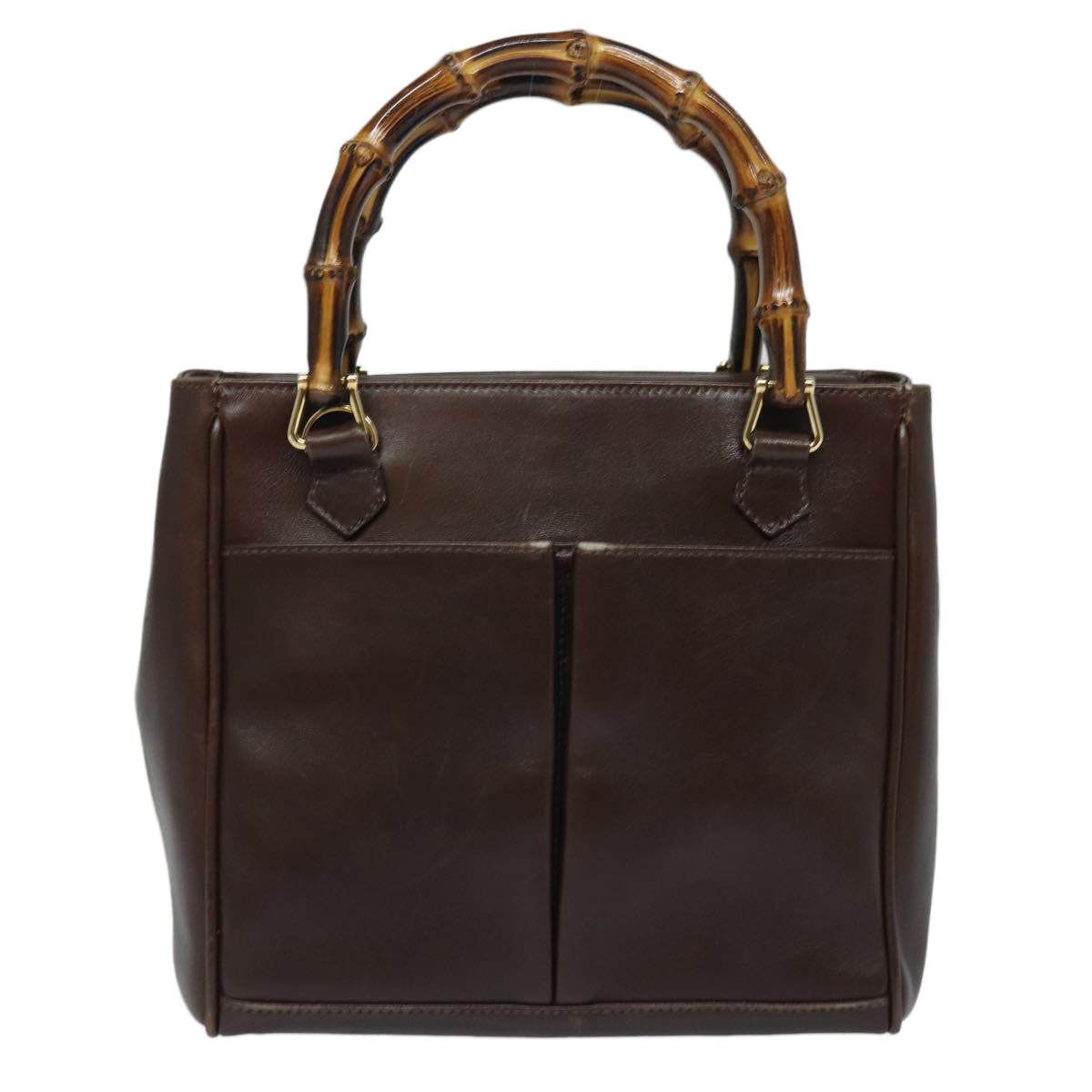 GUCCI Bamboo Hand Bag Leather 2way Brown 000 122 0316 ep4809