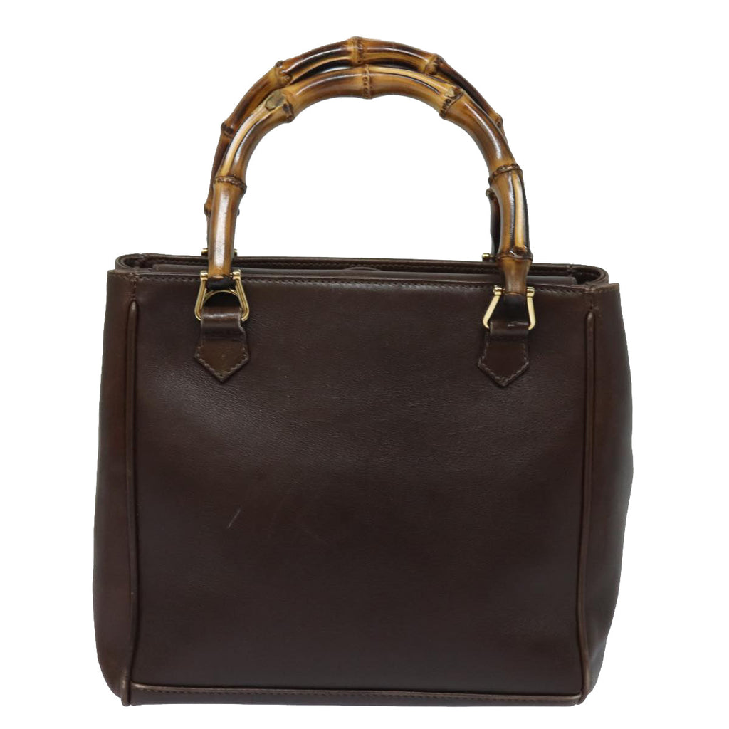 GUCCI Bamboo Hand Bag Leather 2way Brown 000 122 0316 ep4809