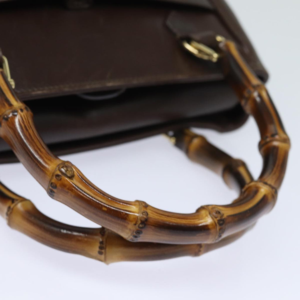 GUCCI Bamboo Hand Bag Leather 2way Brown 000 122 0316 ep4809