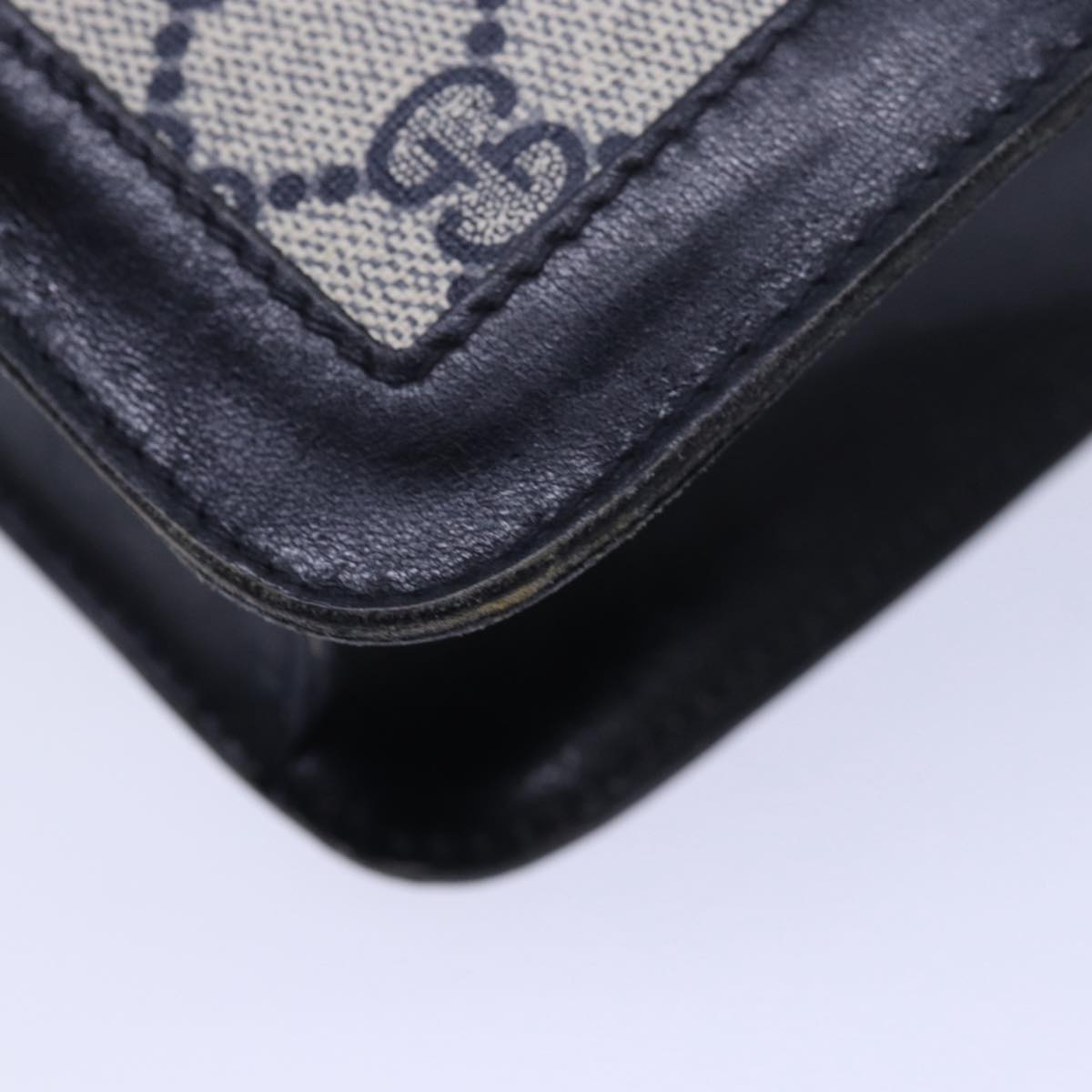 GUCCI GG Supreme Sherry Line Shoulder Bag PVC Navy Red ep4819