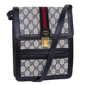 GUCCI GG Supreme Sherry Line Shoulder Bag PVC Navy Red ep4819
