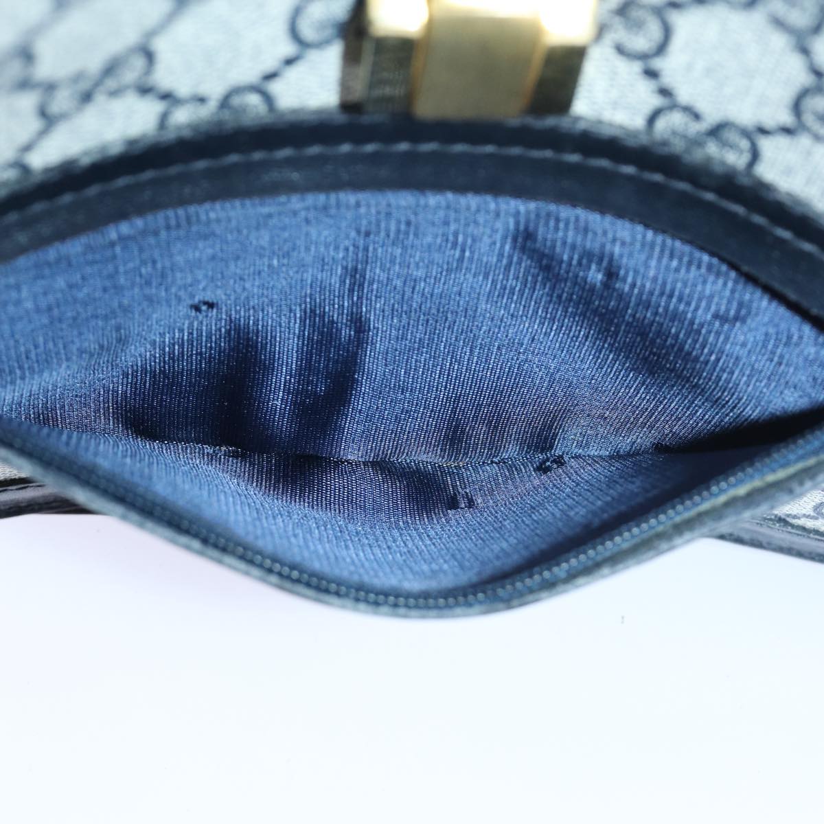 GUCCI GG Supreme Sherry Line Shoulder Bag PVC Navy Red ep4819