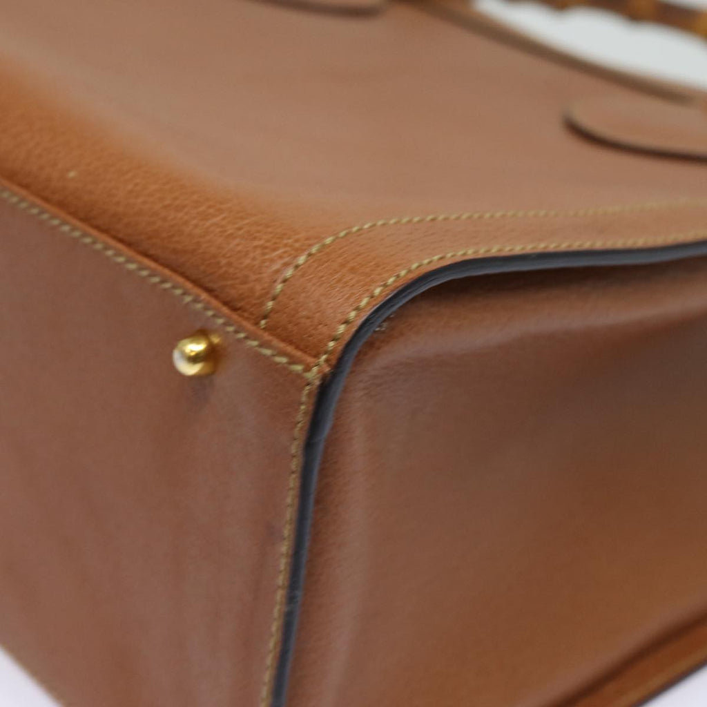 GUCCI Bamboo Hand Bag Leather Brown 002 1186 0260 ep4831