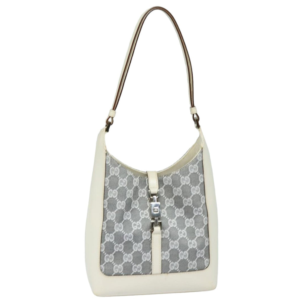 GUCCI GG Canvas Jackie Shoulder Bag Silver 001 3876 ep4837