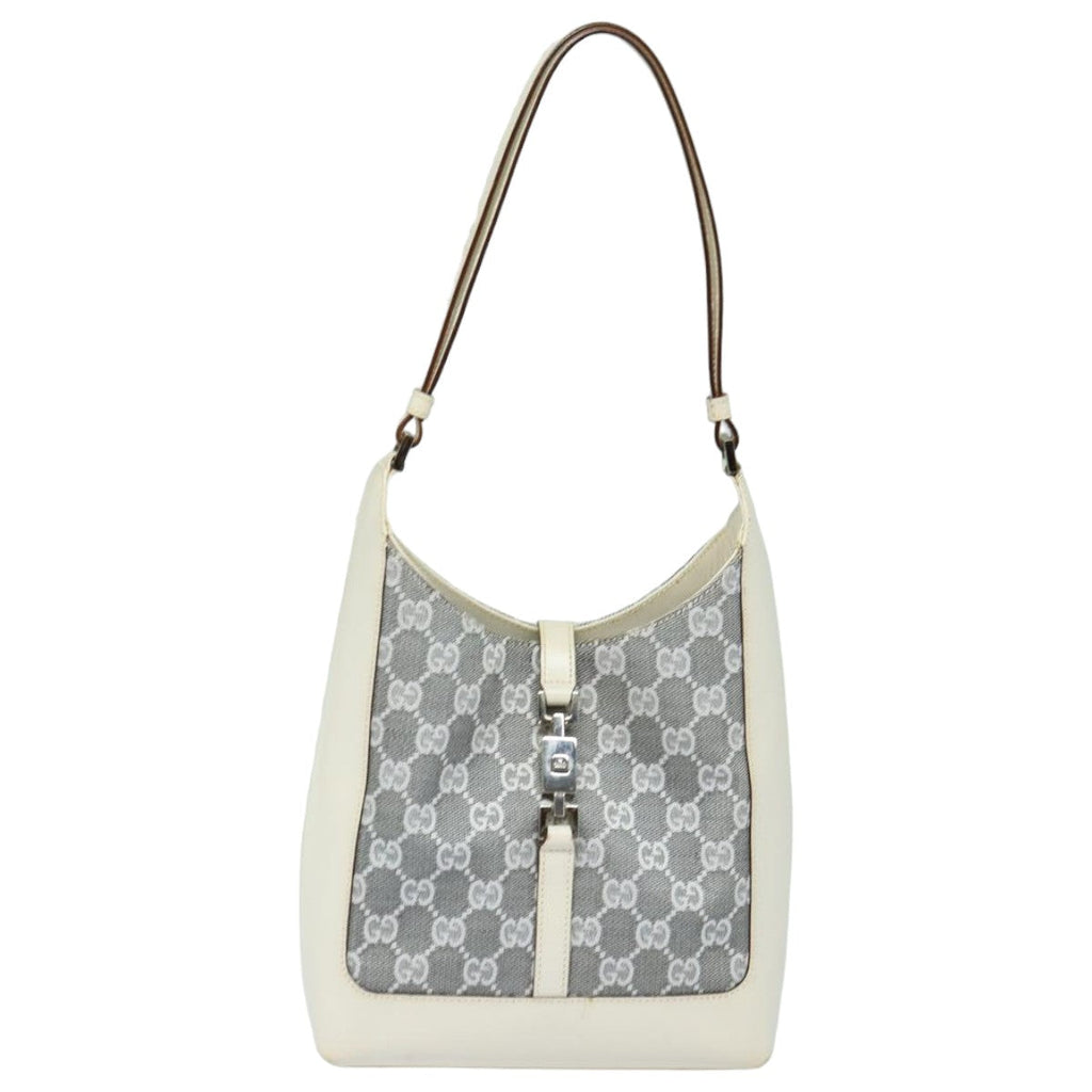 GUCCI GG Canvas Jackie Shoulder Bag Silver 001 3876 ep4837