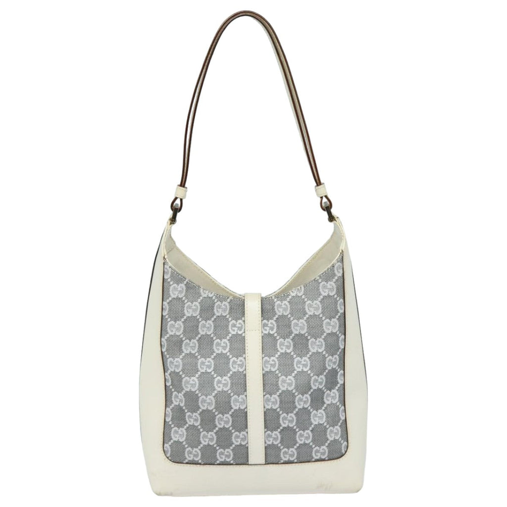 GUCCI GG Canvas Jackie Shoulder Bag Silver 001 3876 ep4837