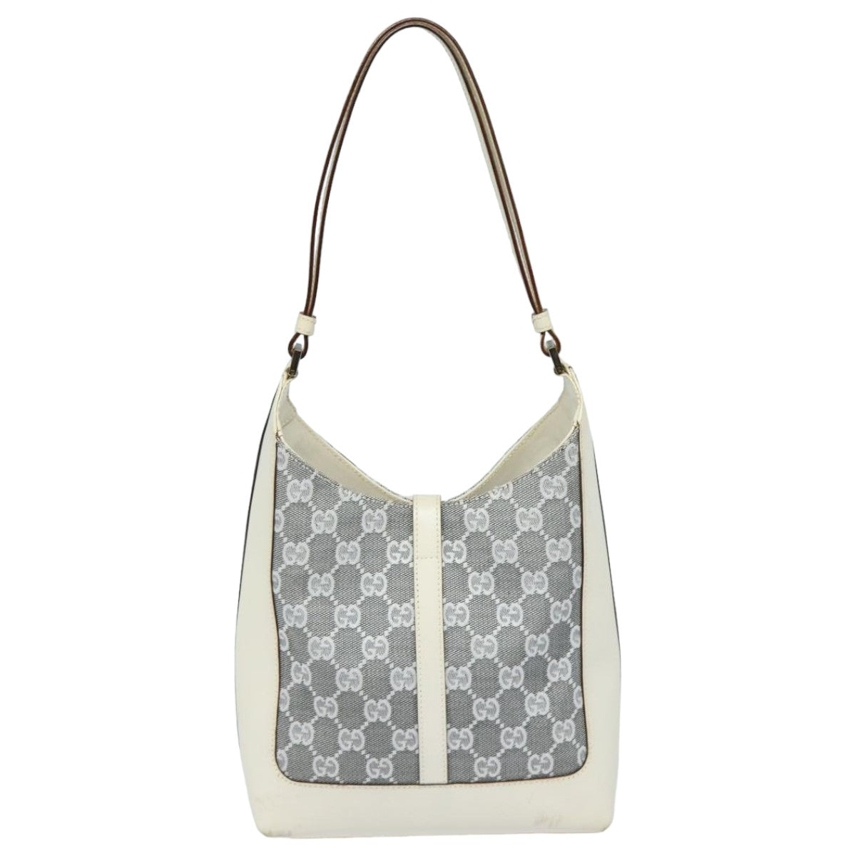 GUCCI GG Canvas Jackie Shoulder Bag Silver 001 3876 ep4837