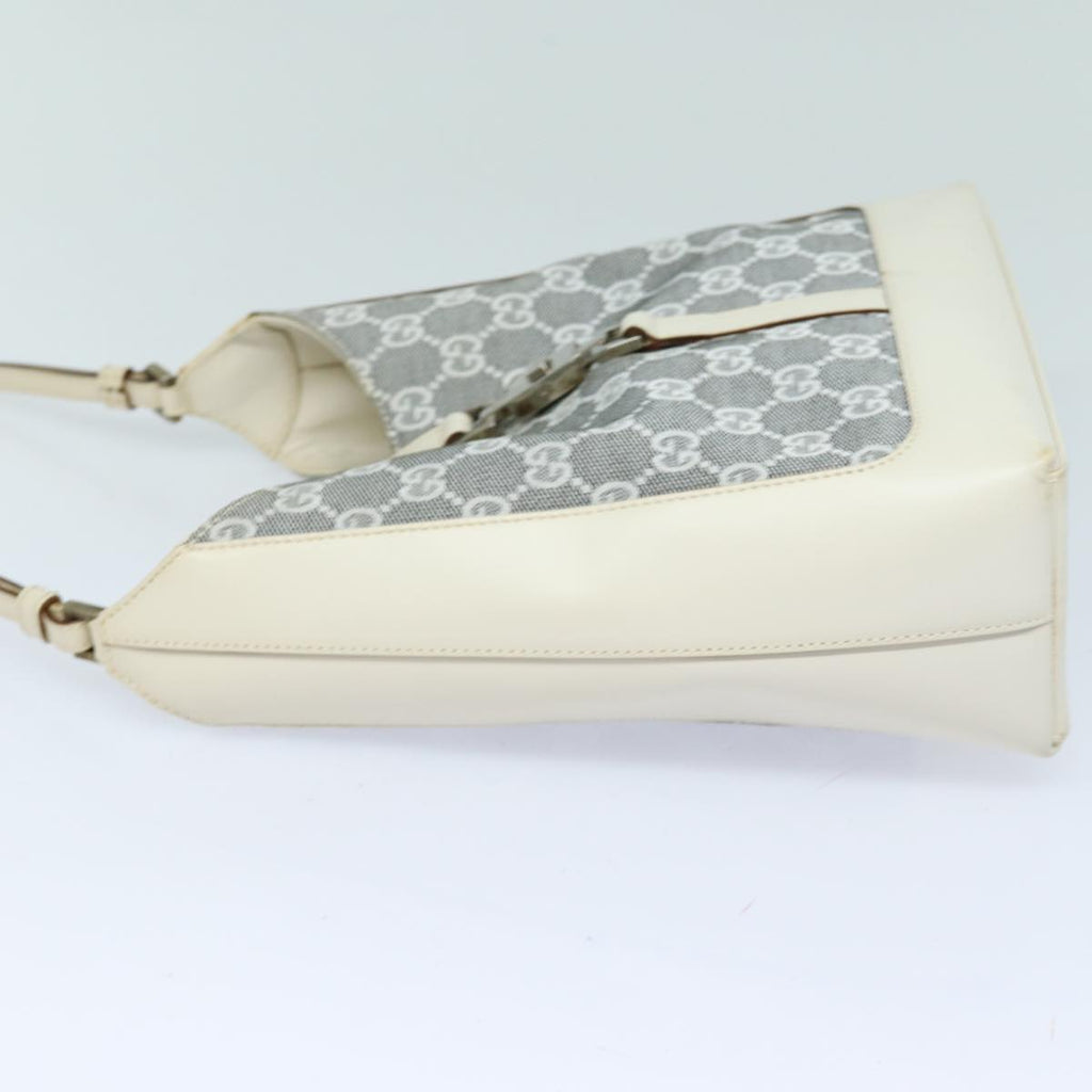 GUCCI GG Canvas Jackie Shoulder Bag Silver 001 3876 ep4837