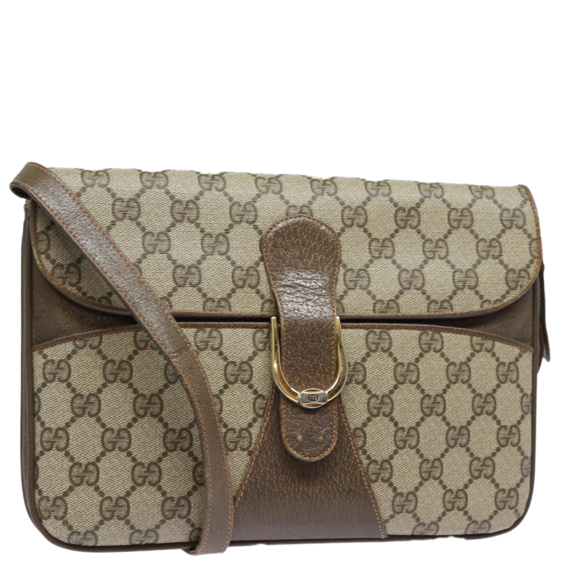 GUCCI GG Supreme Shoulder Bag PVC Beige ep4841