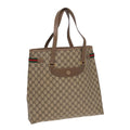 GUCCI GG Supreme Web Sherry Line Tote Bag PVC Beige Red 39 02 091 ep4842