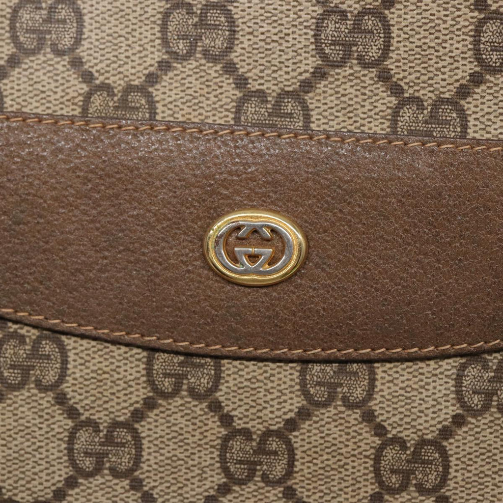 GUCCI GG Supreme Web Sherry Line Tote Bag PVC Beige Red 39 02 091 ep4842