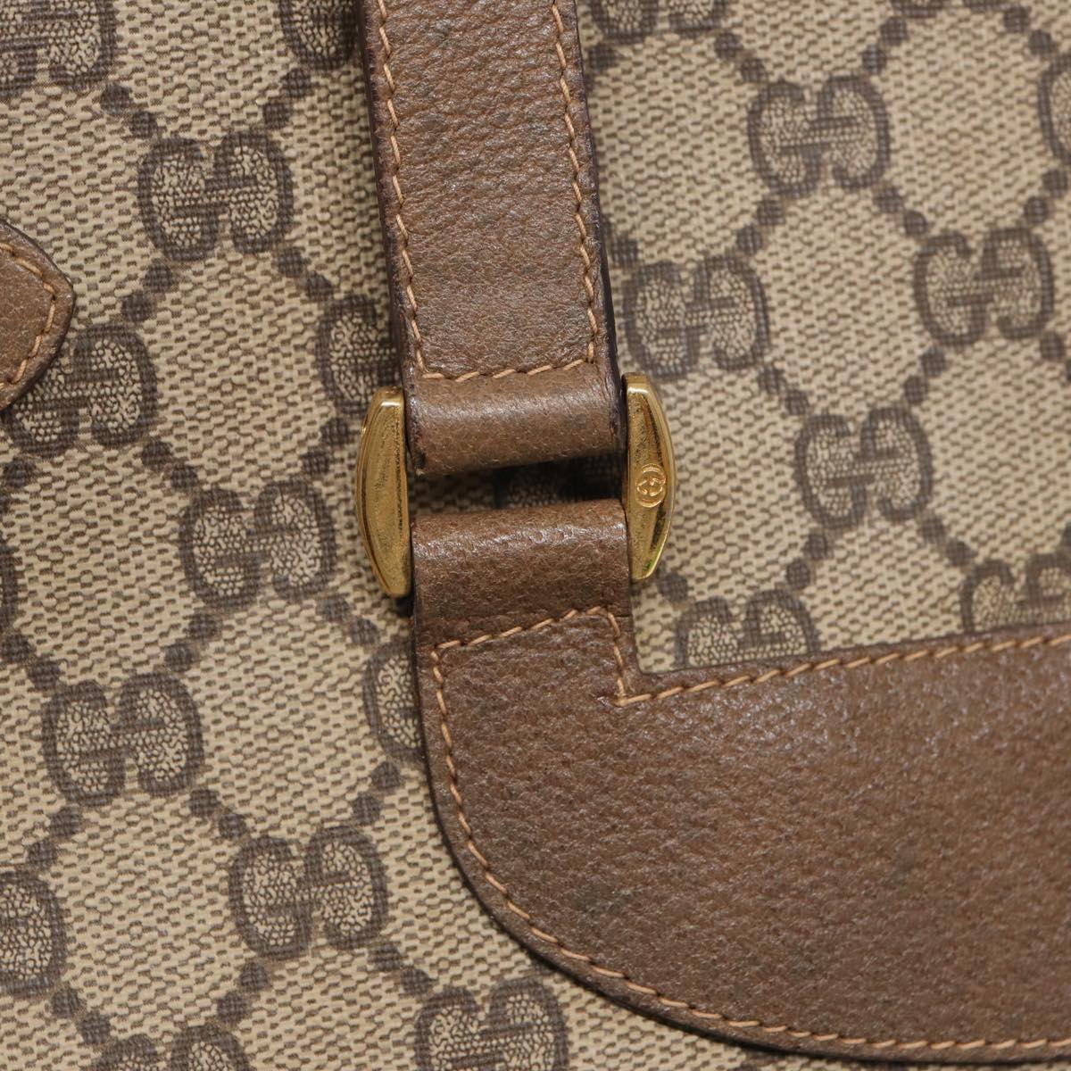 GUCCI GG Supreme Web Sherry Line Tote Bag PVC Beige Red 39 02 091 ep4842