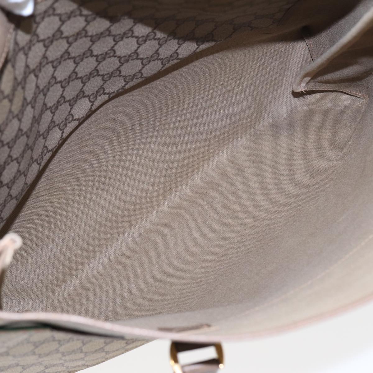 GUCCI GG Supreme Web Sherry Line Tote Bag PVC Beige Red 39 02 091 ep4842