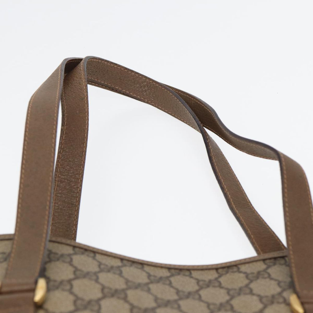 GUCCI GG Supreme Web Sherry Line Tote Bag PVC Beige Red 39 02 091 ep4842