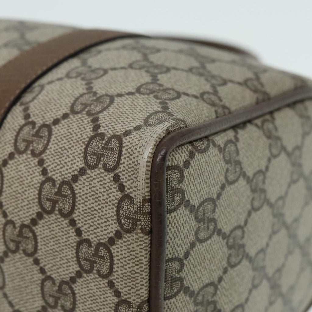 GUCCI GG Supreme Web Sherry Line Boston Bag PVC Beige 116 02 006 ep4871