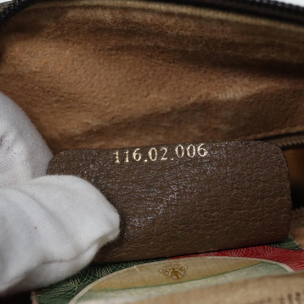 GUCCI GG Supreme Web Sherry Line Boston Bag PVC Beige 116 02 006 ep4871