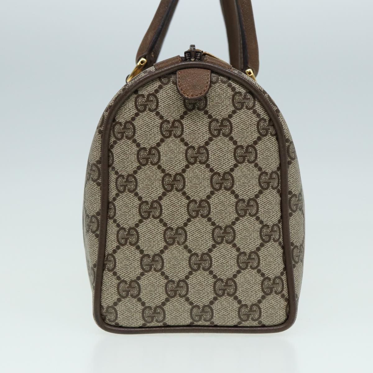GUCCI GG Supreme Web Sherry Line Boston Bag PVC Beige 116 02 006 ep4871