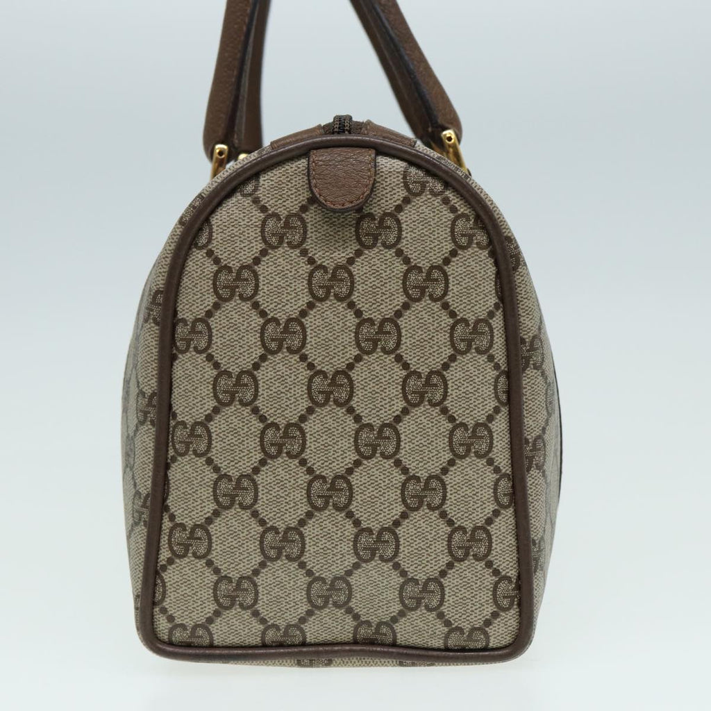 GUCCI GG Supreme Web Sherry Line Boston Bag PVC Beige 116 02 006 ep4871