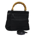 GUCCI Bamboo Hand Bag Nylon 2way Black 002 2122 0503 ep4880