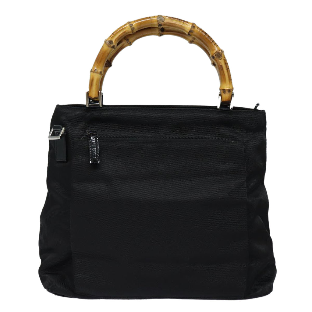 GUCCI Bamboo Hand Bag Nylon 2way Black 002 2122 0503 ep4880