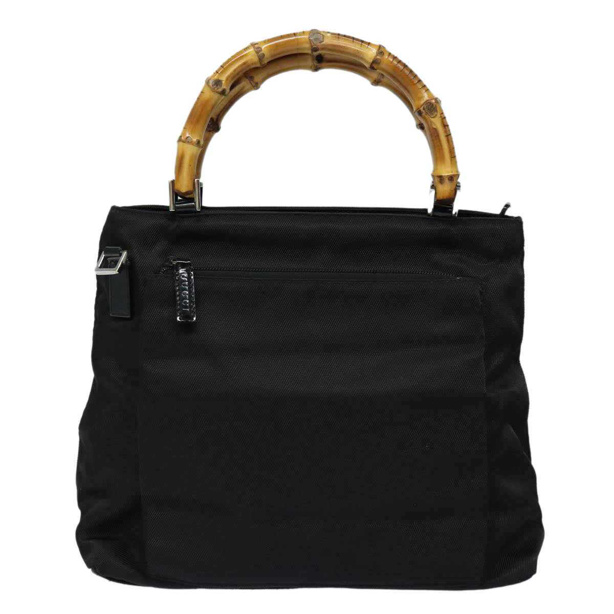 GUCCI Bamboo Hand Bag Nylon 2way Black 002 2122 0503 ep4880