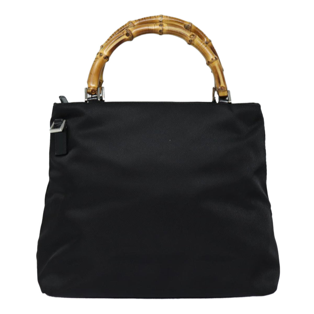 GUCCI Bamboo Hand Bag Nylon 2way Black 002 2122 0503 ep4880