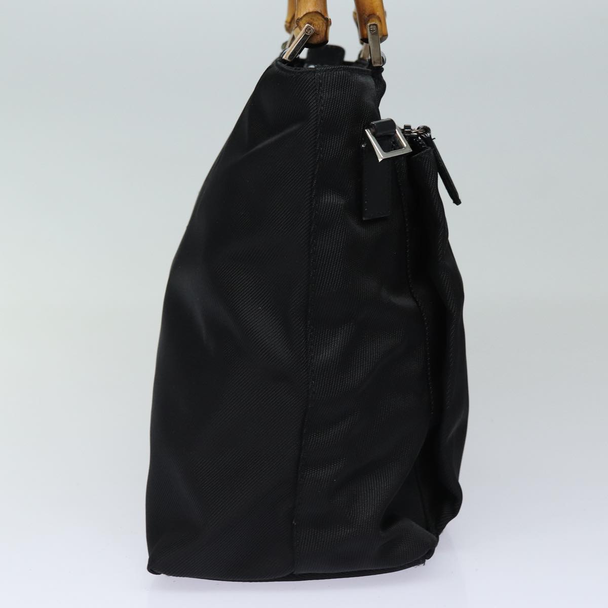 GUCCI Bamboo Hand Bag Nylon 2way Black 002 2122 0503 ep4880