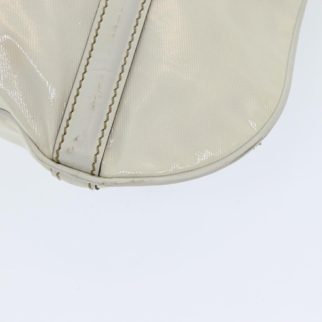 GUCCI Web Sherry Line Shoulder Bag Coated Canvas White Red 162740 ep4886