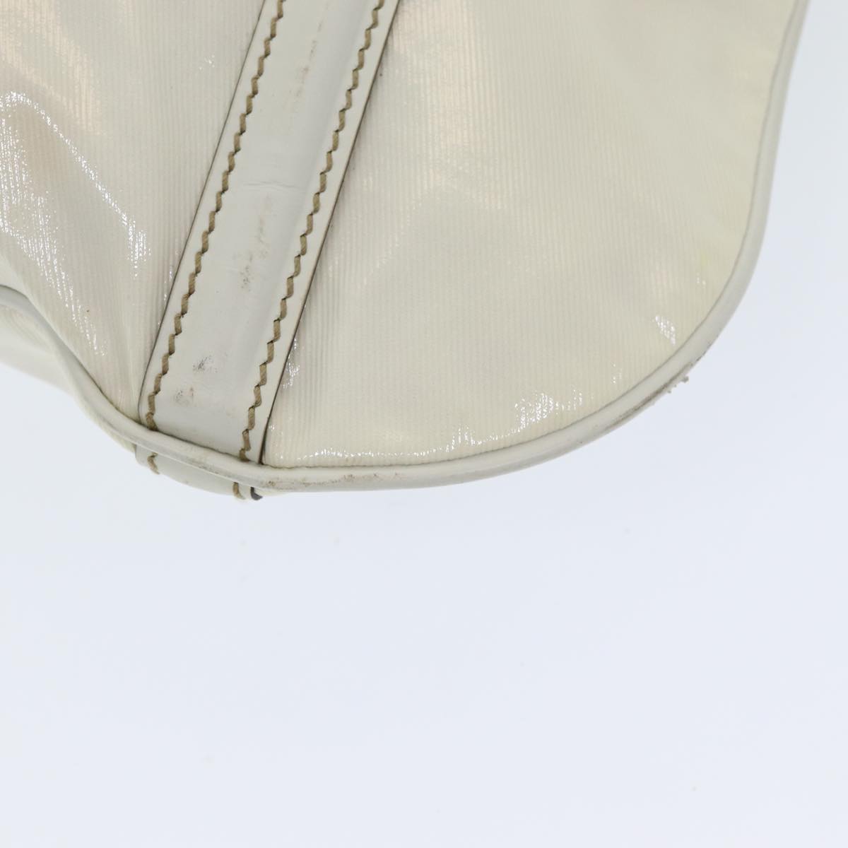 GUCCI Web Sherry Line Shoulder Bag Coated Canvas White Red 162740 ep4886