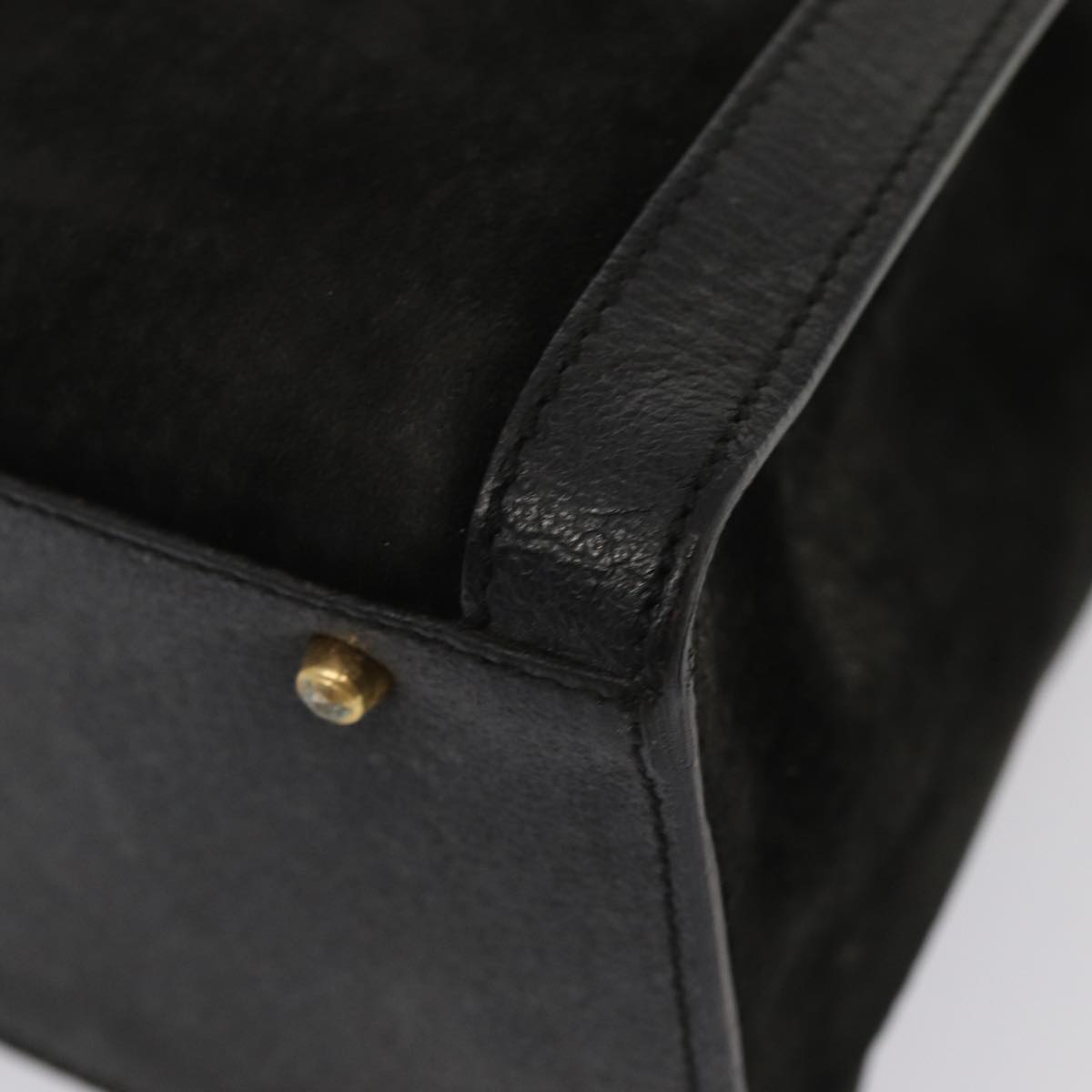 GUCCI Bamboo Hand Bag Suede Black 002 2865 0260 ep4887