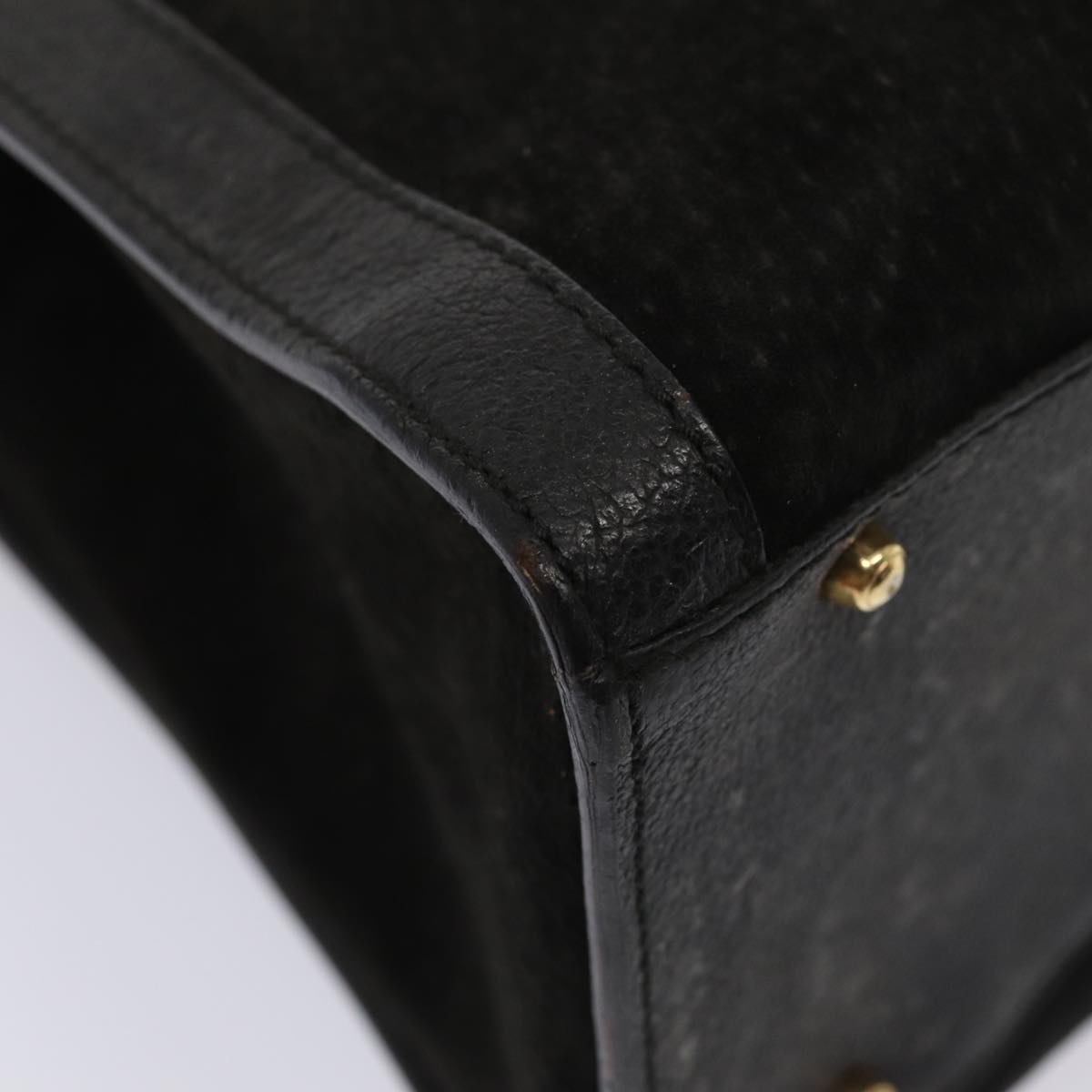 GUCCI Bamboo Hand Bag Suede Black 002 2865 0260 ep4887