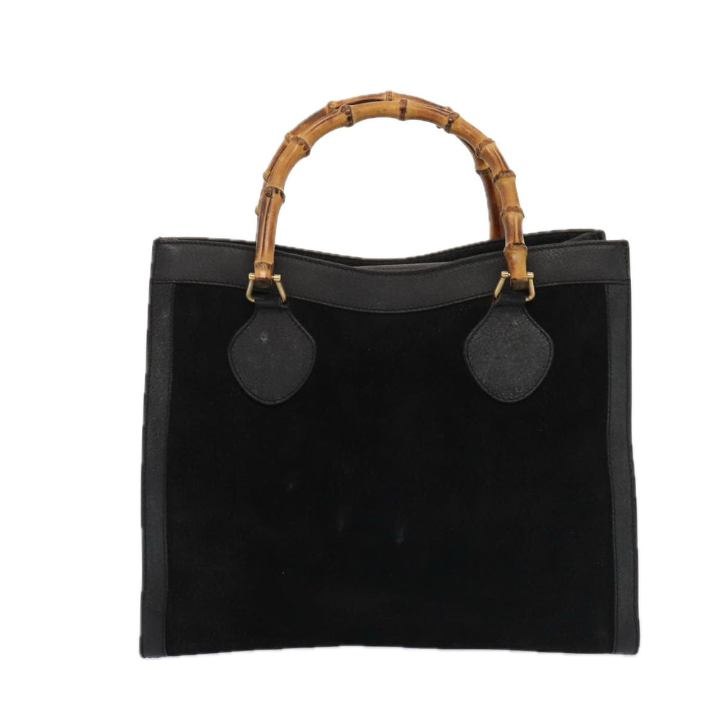 GUCCI Bamboo Hand Bag Suede Black 002 2865 0260 ep4887