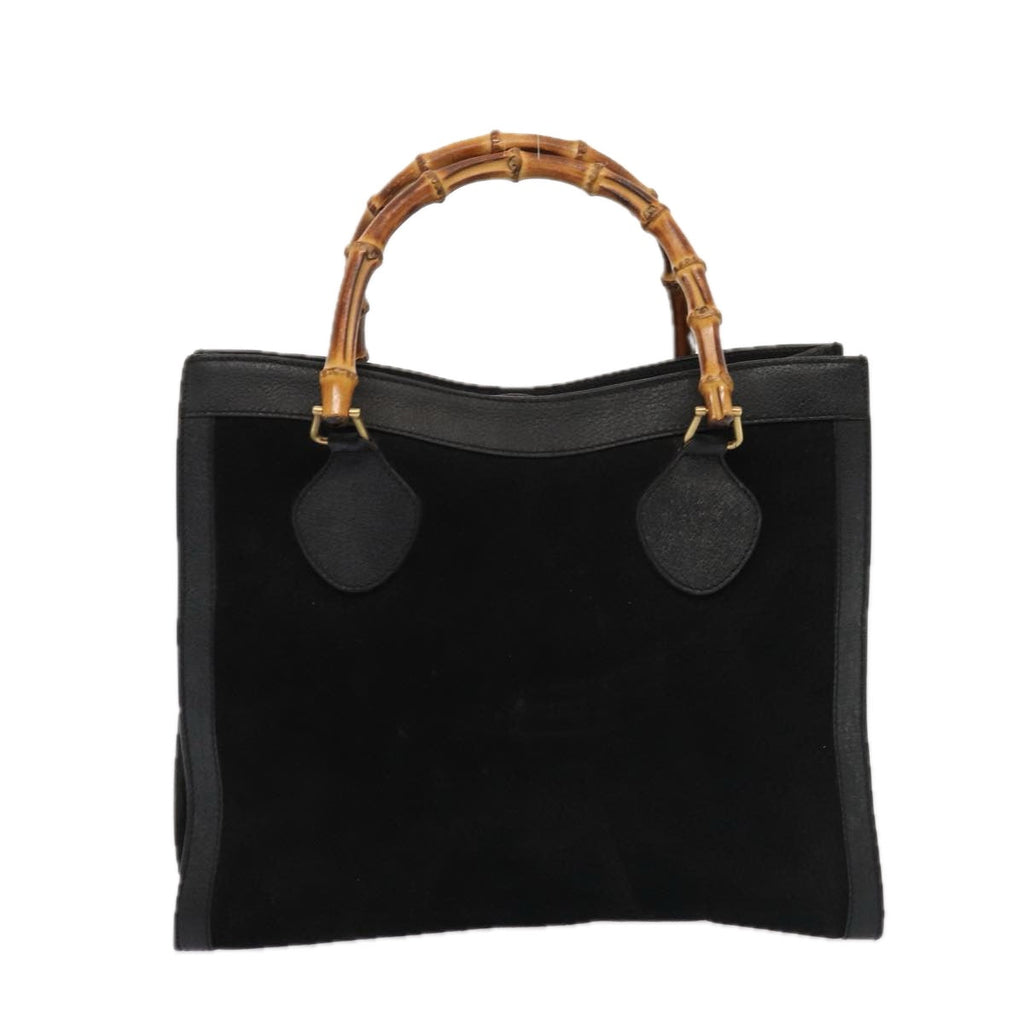 GUCCI Bamboo Hand Bag Suede Black 002 2865 0260 ep4887