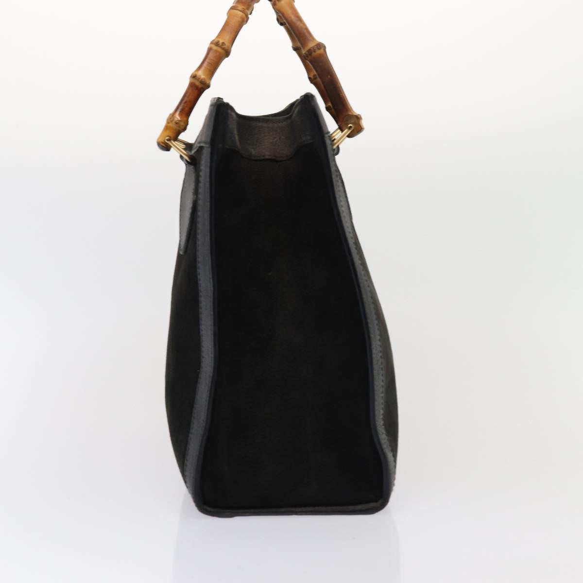 GUCCI Bamboo Hand Bag Suede Black 002 2865 0260 ep4887