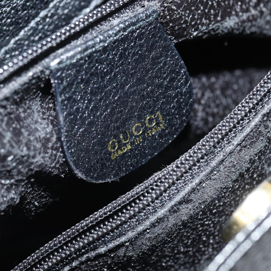 GUCCI Bamboo Hand Bag Leather Black 002 0260 2615 ep4888