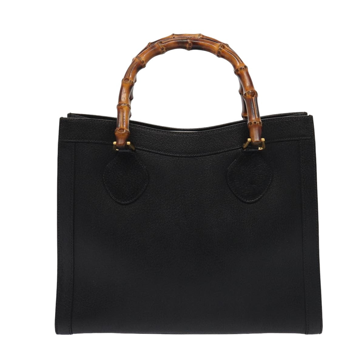 GUCCI Bamboo Hand Bag Leather Black 002 0260 2615 ep4888