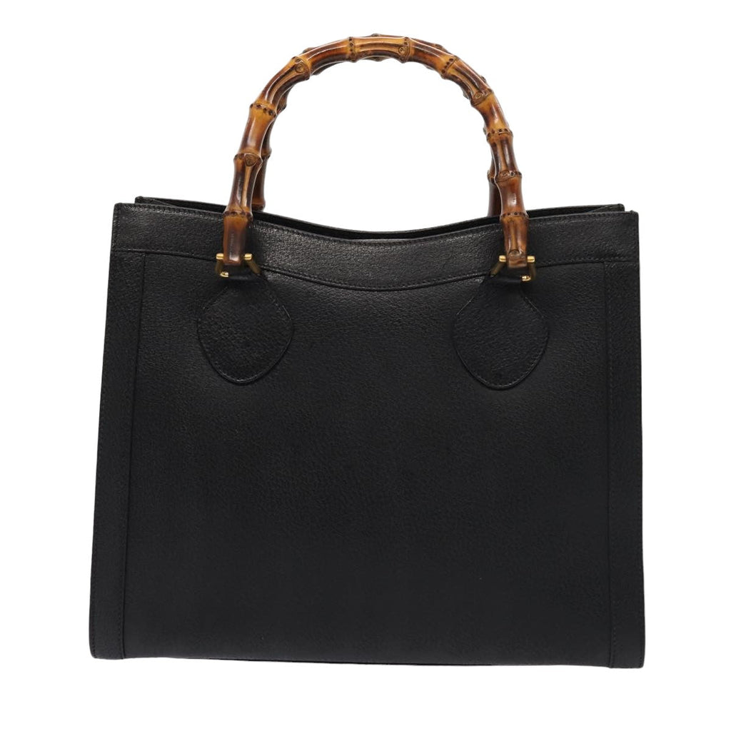 GUCCI Bamboo Hand Bag Leather Black 002 0260 2615 ep4888