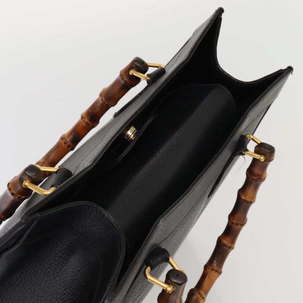 GUCCI Bamboo Hand Bag Leather Black 002 0260 2615 ep4888