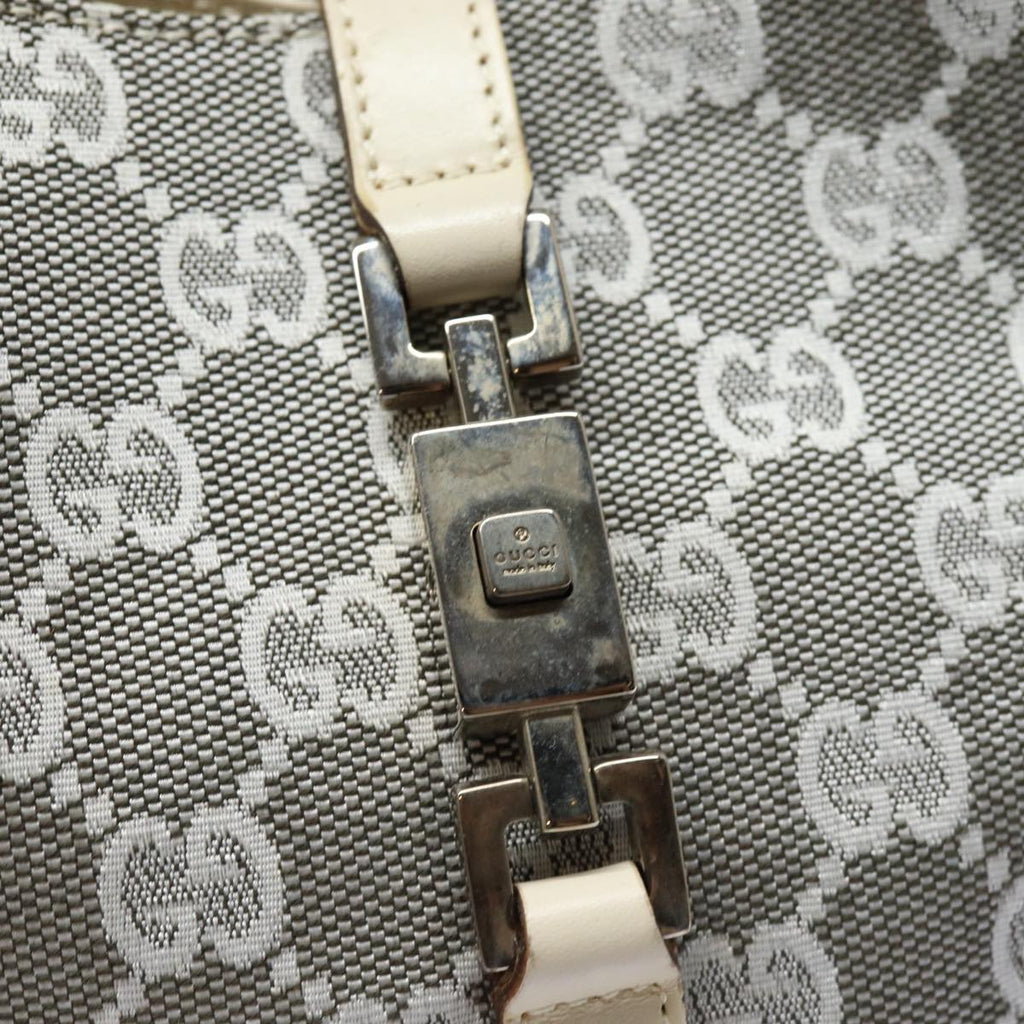 GUCCI GG Canvas Jackie Shoulder Bag White 001 3876 ep4890