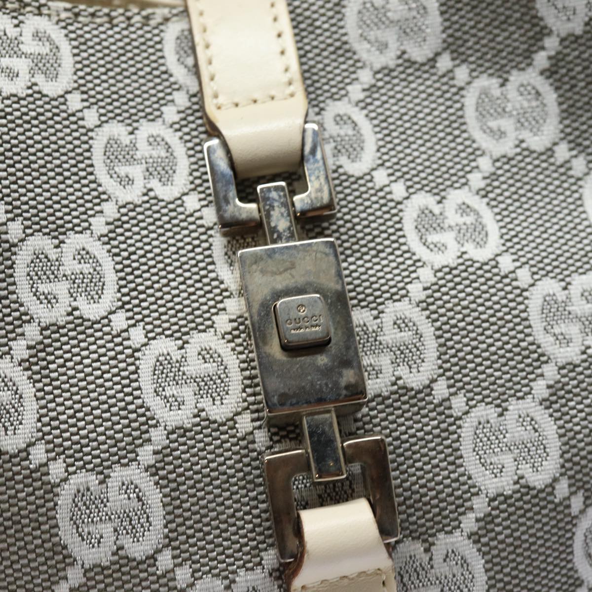 GUCCI GG Canvas Jackie Shoulder Bag White 001 3876 ep4890