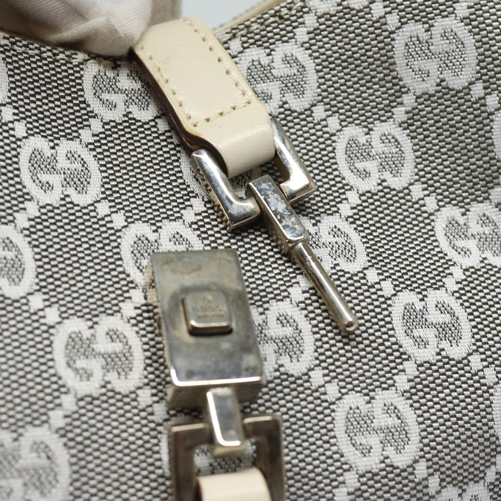 GUCCI GG Canvas Jackie Shoulder Bag White 001 3876 ep4890