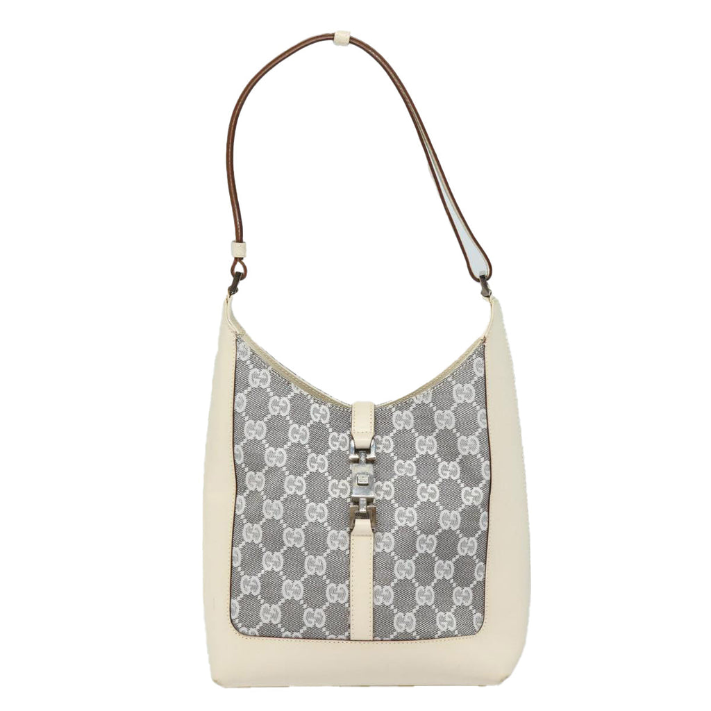 GUCCI GG Canvas Jackie Shoulder Bag White 001 3876 ep4890