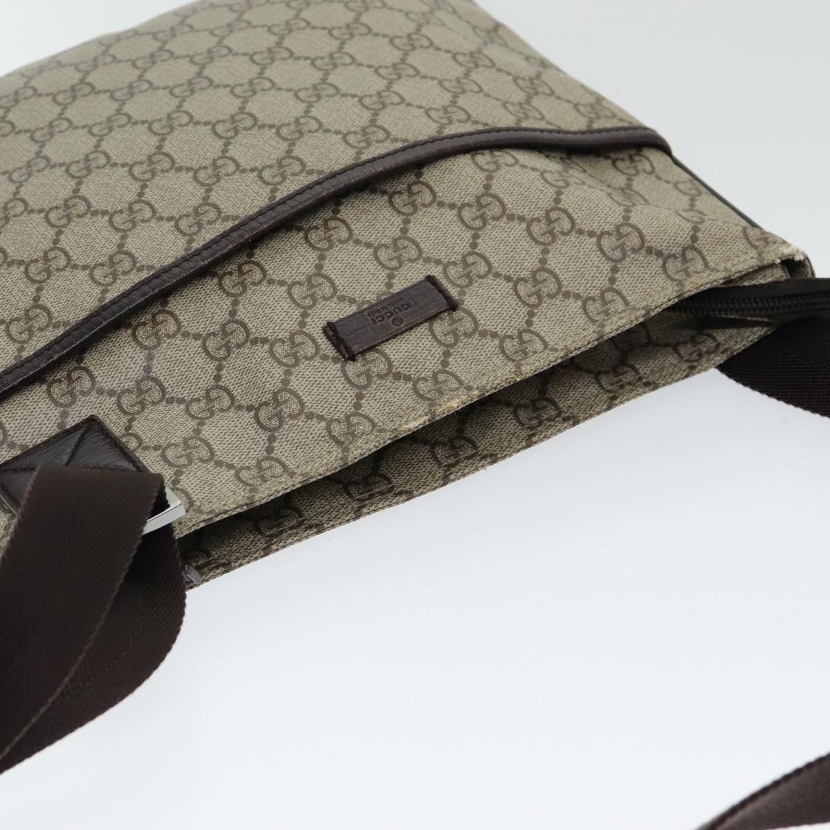 GUCCI GG Supreme Shoulder Bag PVC Beige 141626 ep4894